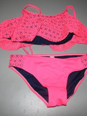 Pink & Blue 2 Pcs Justice Bikini Swimsuit Size 14